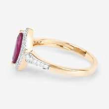 Load image into Gallery viewer, 0.96 Carat Genuine Ruby and White Diamond 14K Yellow Gold Ring