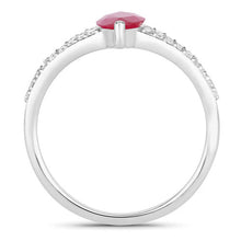 Load image into Gallery viewer, 1.58 Carat Genuine Ruby and White Diamond 14K White Gold Ring