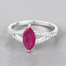 Load image into Gallery viewer, 1.58 Carat Genuine Ruby and White Diamond 14K White Gold Ring