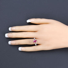 Load image into Gallery viewer, 1.58 Carat Genuine Ruby and White Diamond 14K White Gold Ring