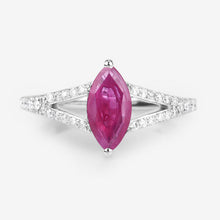 Load image into Gallery viewer, 1.58 Carat Genuine Ruby and White Diamond 14K White Gold Ring