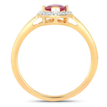 Load image into Gallery viewer, 1.57 Carat Genuine Ruby and White Diamond 14K Yellow Gold Ring
