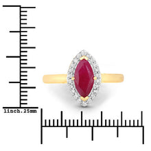 Load image into Gallery viewer, 1.57 Carat Genuine Ruby and White Diamond 14K Yellow Gold Ring