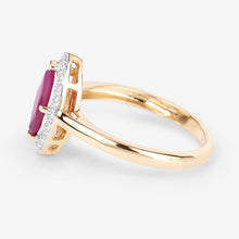 Load image into Gallery viewer, 1.57 Carat Genuine Ruby and White Diamond 14K Yellow Gold Ring