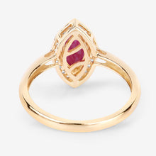 Load image into Gallery viewer, 1.57 Carat Genuine Ruby and White Diamond 14K Yellow Gold Ring