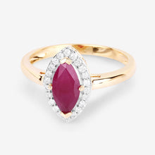 Load image into Gallery viewer, 1.57 Carat Genuine Ruby and White Diamond 14K Yellow Gold Ring