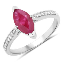 Load image into Gallery viewer, 1.51 Carat Genuine Ruby and White Diamond 14K White Gold Ring