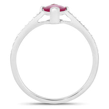 Load image into Gallery viewer, 1.51 Carat Genuine Ruby and White Diamond 14K White Gold Ring