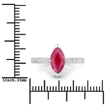 Load image into Gallery viewer, 1.51 Carat Genuine Ruby and White Diamond 14K White Gold Ring