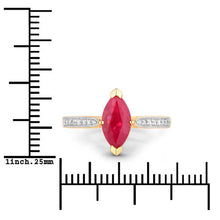 Load image into Gallery viewer, 1.51 Carat Genuine Ruby and White Diamond 14K Yellow Gold Ring