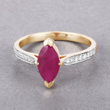 Load image into Gallery viewer, 1.51 Carat Genuine Ruby and White Diamond 14K Yellow Gold Ring
