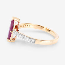 Load image into Gallery viewer, 1.51 Carat Genuine Ruby and White Diamond 14K Yellow Gold Ring