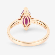 Load image into Gallery viewer, 1.51 Carat Genuine Ruby and White Diamond 14K Yellow Gold Ring