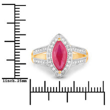 Load image into Gallery viewer, 1.06 Carat Genuine Ruby and White Diamond 14K Yellow Gold Ring