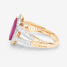 Load image into Gallery viewer, 1.06 Carat Genuine Ruby and White Diamond 14K Yellow Gold Ring