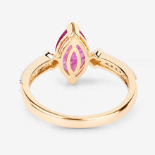 Load image into Gallery viewer, 1.01 Carat Genuine Ruby and White Diamond 14K Yellow Gold Ring