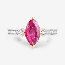 Load image into Gallery viewer, 1.01 Carat Genuine Ruby and White Diamond 14K Yellow Gold Ring