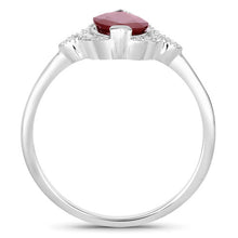 Load image into Gallery viewer, 1.54 Carat Genuine Ruby and White Diamond 14K White Gold Ring