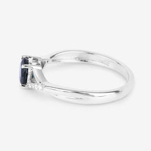 Load image into Gallery viewer, 0.88 Carat Genuine Blue Sapphire and White Diamond 14K White Gold Ring