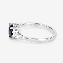 Load image into Gallery viewer, 1.38 Carat Genuine Blue Sapphire and White Diamond 14K White Gold Ring