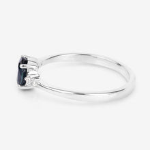 Load image into Gallery viewer, 0.84 Carat Genuine Blue Sapphire and White Diamond 14K White Gold Ring