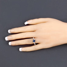 Load image into Gallery viewer, 1.04 Carat Genuine Blue Sapphire and White Diamond 14K White Gold Ring