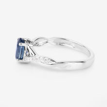 Load image into Gallery viewer, 1.04 Carat Genuine Blue Sapphire and White Diamond 14K White Gold Ring
