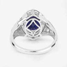 Load image into Gallery viewer, 3.31 Carat Genuine Blue Sapphire and White Diamond 14K White Gold Ring