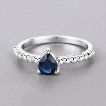 Load image into Gallery viewer, 0.50 Carat Genuine Blue Sapphire 14K White Gold Ring