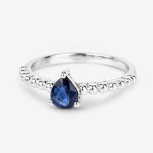 Load image into Gallery viewer, 0.50 Carat Genuine Blue Sapphire 14K White Gold Ring