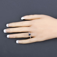 Load image into Gallery viewer, 0.89 Carat Genuine Blue Sapphire and White Diamond 14K White Gold Ring