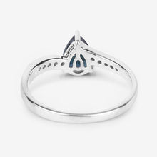 Load image into Gallery viewer, 0.89 Carat Genuine Blue Sapphire and White Diamond 14K White Gold Ring