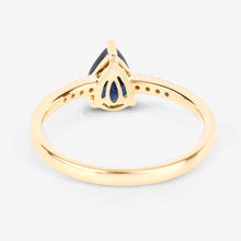 Load image into Gallery viewer, 0.86 Carat Genuine Blue Sapphire and White Diamond 14K Yellow Gold Ring
