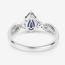 Load image into Gallery viewer, 1.14 Carat Genuine Blue Sapphire and White Diamond 14K White Gold Ring