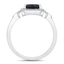 Load image into Gallery viewer, 1.54 Carat Genuine Blue Sapphire and White Diamond 14K White Gold Ring