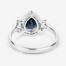 Load image into Gallery viewer, 1.54 Carat Genuine Blue Sapphire and White Diamond 14K White Gold Ring