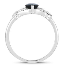 Load image into Gallery viewer, 1.50 Carat Genuine Blue Sapphire and White Diamond 14K White Gold Ring