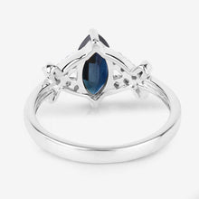 Load image into Gallery viewer, 1.50 Carat Genuine Blue Sapphire and White Diamond 14K White Gold Ring