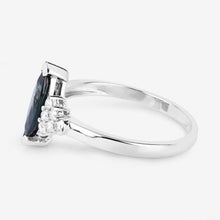 Load image into Gallery viewer, 1.47 Carat Genuine Blue Sapphire and White Diamond 14K White Gold Ring