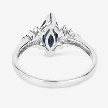 Load image into Gallery viewer, 1.47 Carat Genuine Blue Sapphire and White Diamond 14K White Gold Ring