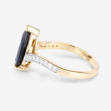 Load image into Gallery viewer, 2.26 Carat Genuine Blue Sapphire and White Diamond 14K Yellow Gold Ring