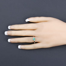 Load image into Gallery viewer, 0.71 Carat Genuine Zambian Emerald and White Diamond 14K White Gold Ring