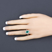 Load image into Gallery viewer, 1.92 Carat Genuine Zambian Emerald and White Diamond 14K White Gold Ring