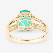 Load image into Gallery viewer, 2.29 Carat Genuine Zambian Emerald and White Diamond 14K Yellow Gold Ring