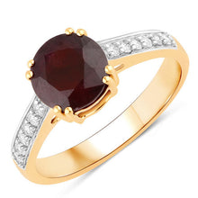 Load image into Gallery viewer, 2.20 Carat Genuine Ruby and White Diamond 14K Yellow Gold Ring