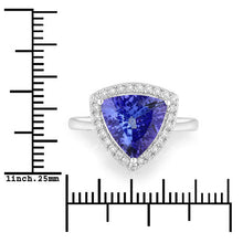 Load image into Gallery viewer, 3.23 Carat Genuine Tanzanite and White Diamond 14K White Gold Ring