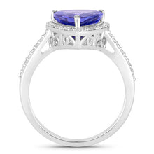 Load image into Gallery viewer, 2.57 Carat Genuine Tanzanite and White Diamond 14K White Gold Ring