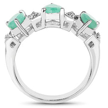 Load image into Gallery viewer, 1.87 Carat Genuine Emerald and White Topaz .925 Sterling Silver Ring