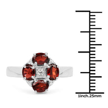 Load image into Gallery viewer, 2.02 Carat Genuine Garnet & White Topaz .925 Sterling Silver Ring
