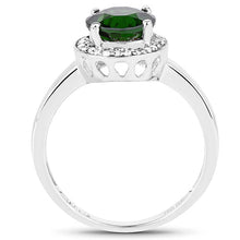 Load image into Gallery viewer, 1.92 Carat Genuine Chrome Diopside and White Topaz .925 Sterling Silver Ring